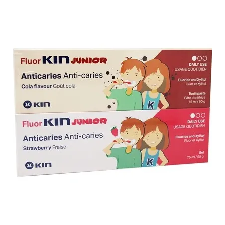 Fluorkin junior anticaries gel fresa + pasta sabor cola, 2x75 ml