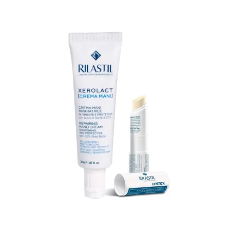 Rilastil Xerolact Pack Crema de Manos + Stick Labial, 30 ml + 4,8 ml.