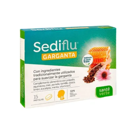 Santé Verte Sediflu garganta, 15 pastillas