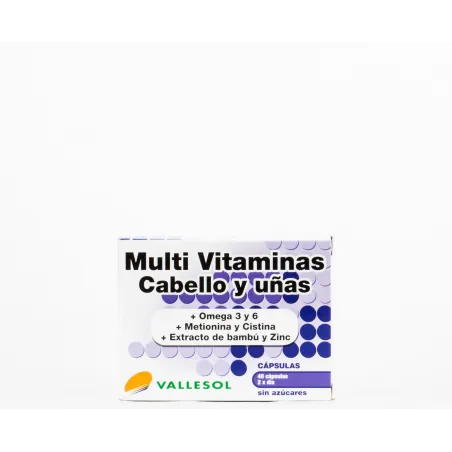 Vallesol Multi Vitaminas Cabello y Uñas, 40 Caps