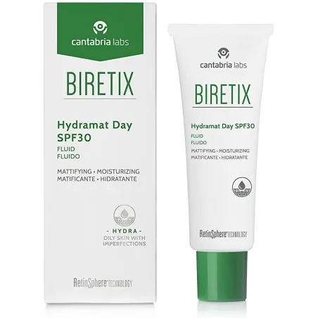 Biretix Hydramat Day SPF30 Fluido Matificante Hidratante, 50 ml