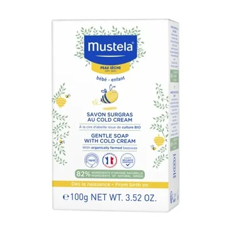 Mustela jabón sobregraso al cold cream y cera de abeja Bio, 150 g