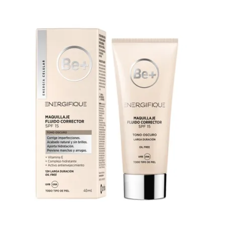 BE+ Energifique Maquillaje Fluido Piel Oscura SPF15, 40 ml