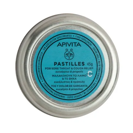 Pastillas y Caramelos para la Tos Apivita Pastillas Eucalipto Propóleo, 45 g