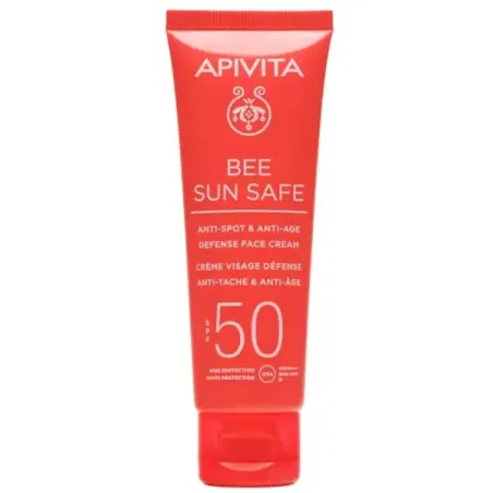 Protección solar facial Apivita Bee Sun Safe Anti-Spot & Anti-Age SPF50, 50 ml